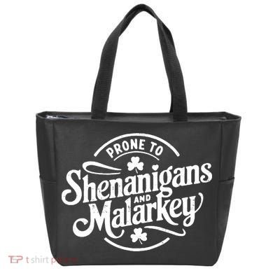 Prone To Shenanigans Malarkey Funny Clovers St Patricks Day Bag