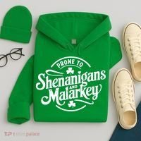 Prone To Shenanigans Malarkey Funny Clovers St Patricks Day Hoodie thumb 4
