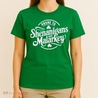 Prone To Shenanigans Malarkey Funny Clovers St Patricks Day T-Shirt thumb 4