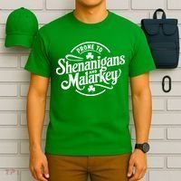 Prone To Shenanigans Malarkey Funny Clovers St Patricks Day T-Shirt thumb 6
