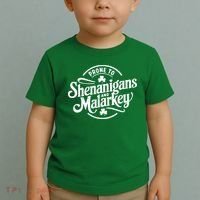Prone To Shenanigans Malarkey Funny Clovers St Patricks Day Toddler T-Shirt thumb 2