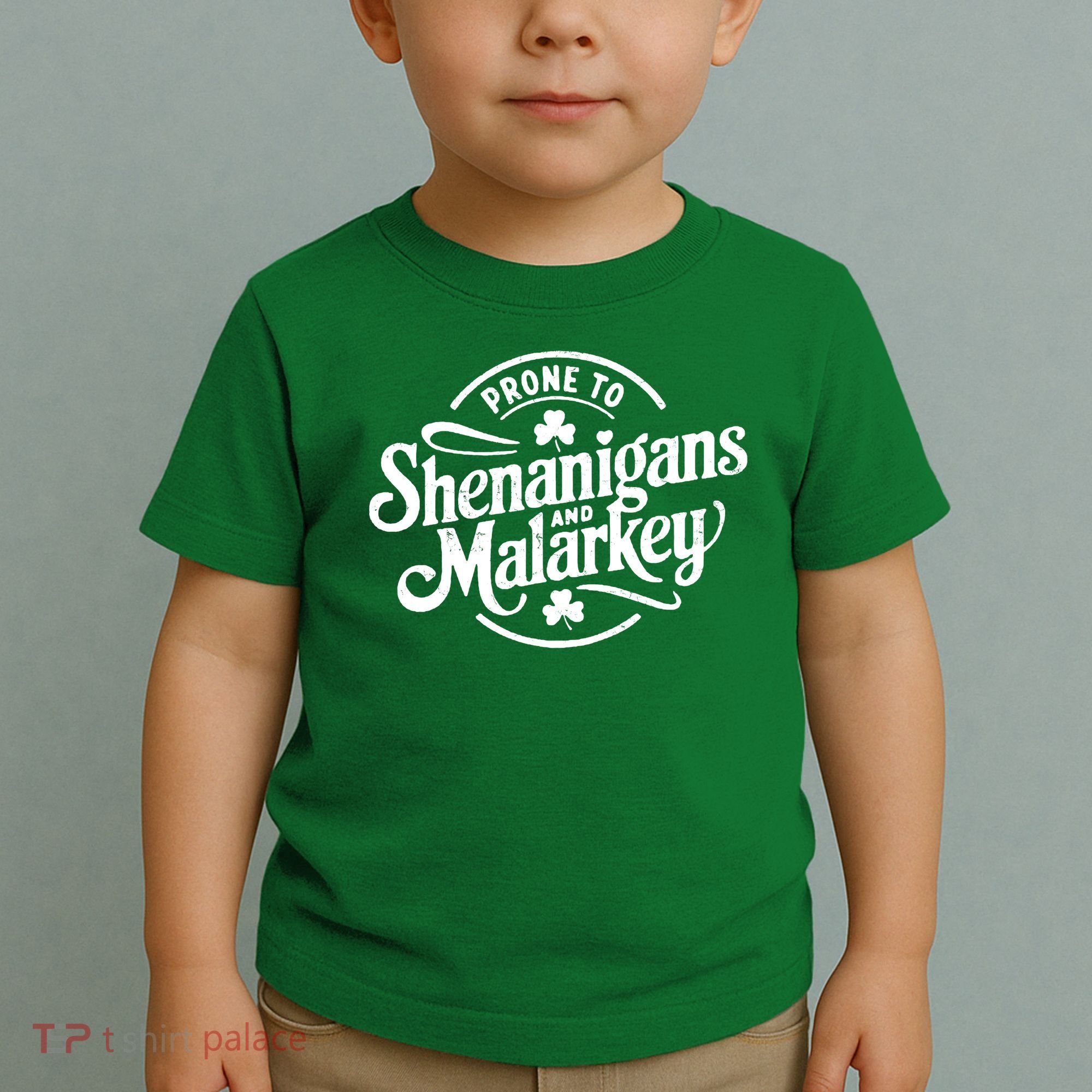 Prone To Shenanigans Malarkey Funny Clovers St Patricks Day Toddler T-Shirt