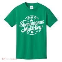 Prone To Shenanigans Malarkey Funny Clovers St Patricks Day Kids T-Shirt thumb 0