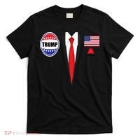 President Trump Shirt Suit Halloween Lazy Costume Flag T-Shirt thumb 0