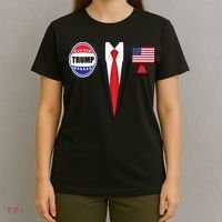 President Trump Shirt Suit Halloween Lazy Costume Flag T-Shirt thumb 4