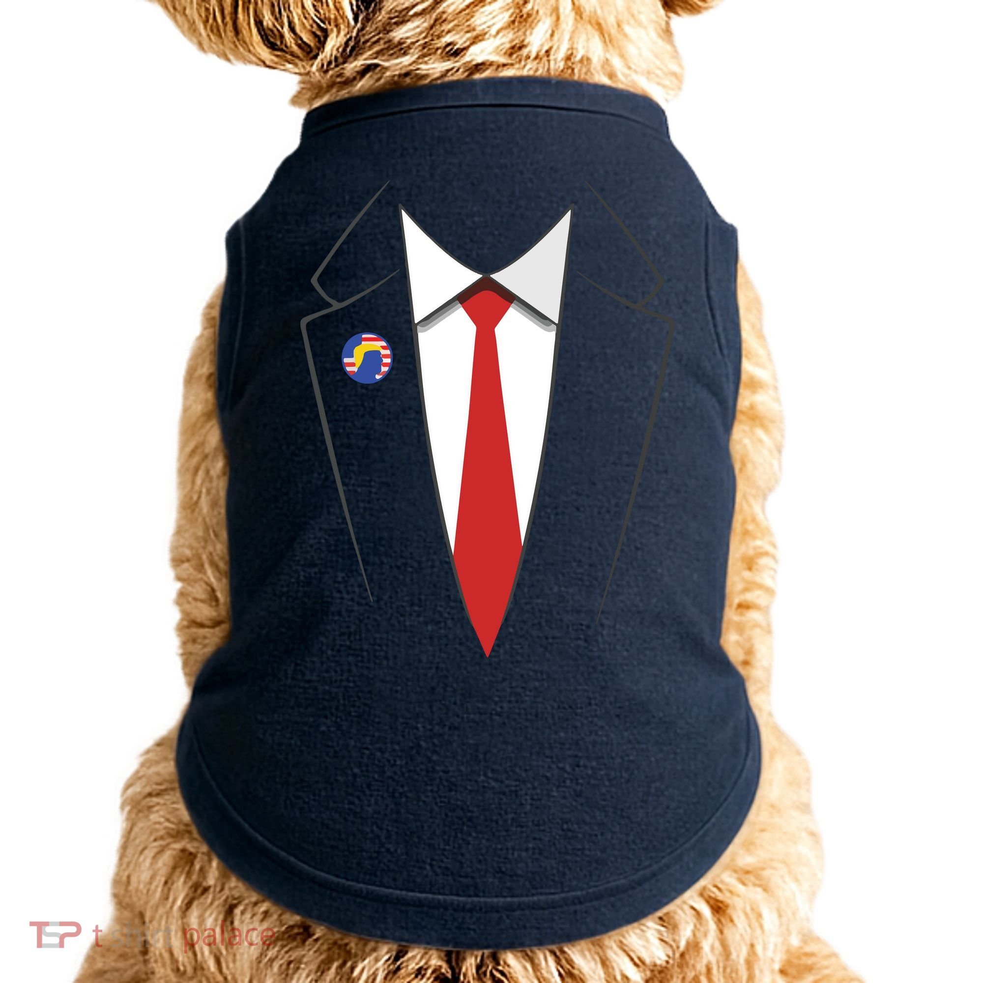 President Trump Suit US President Easy Costume Doggie Tank
