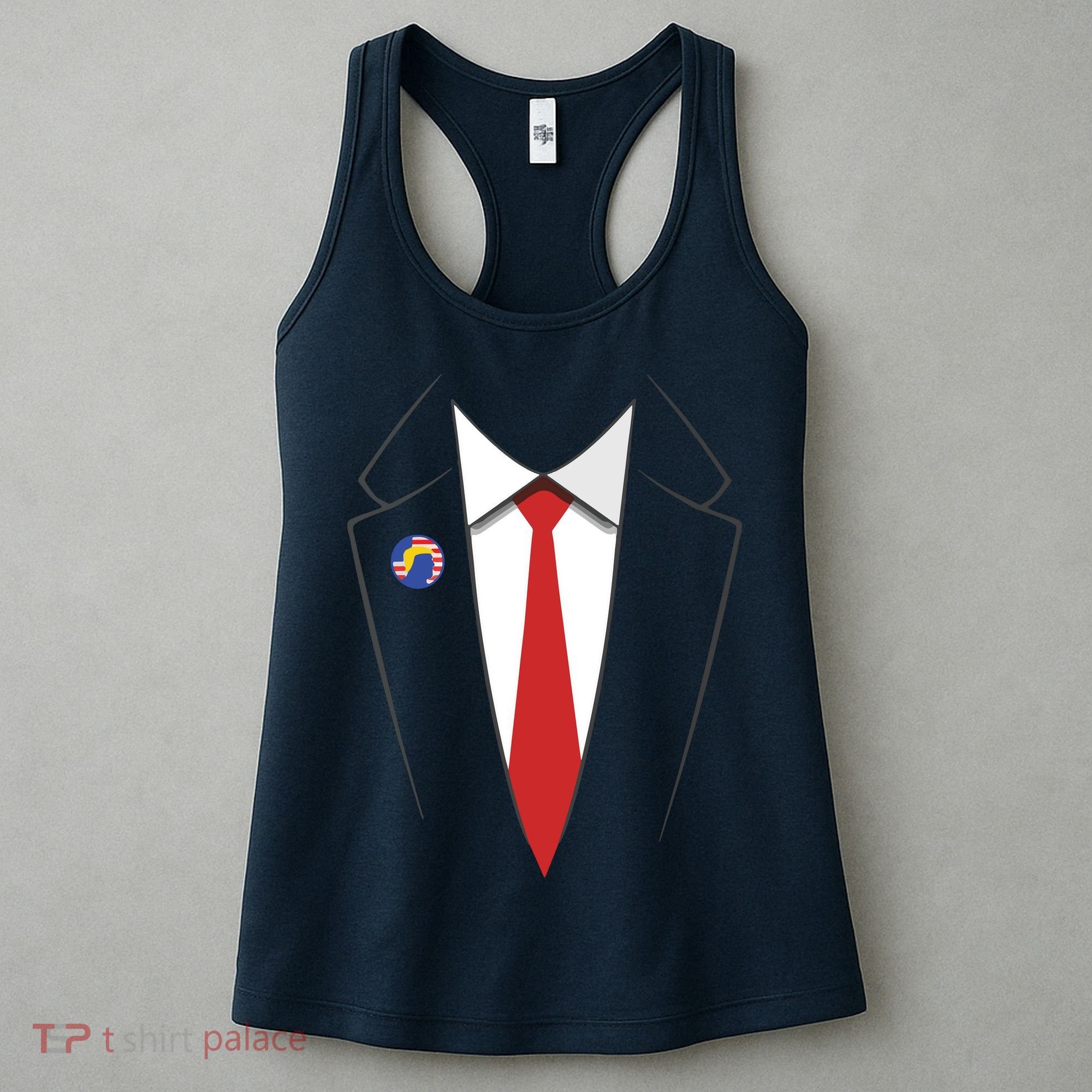 President Trump Suit US President Easy Costume Women's Tank Top