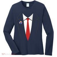 President Trump Suit US President Easy Costume Women's Long Sleeve Shirt thumb 0