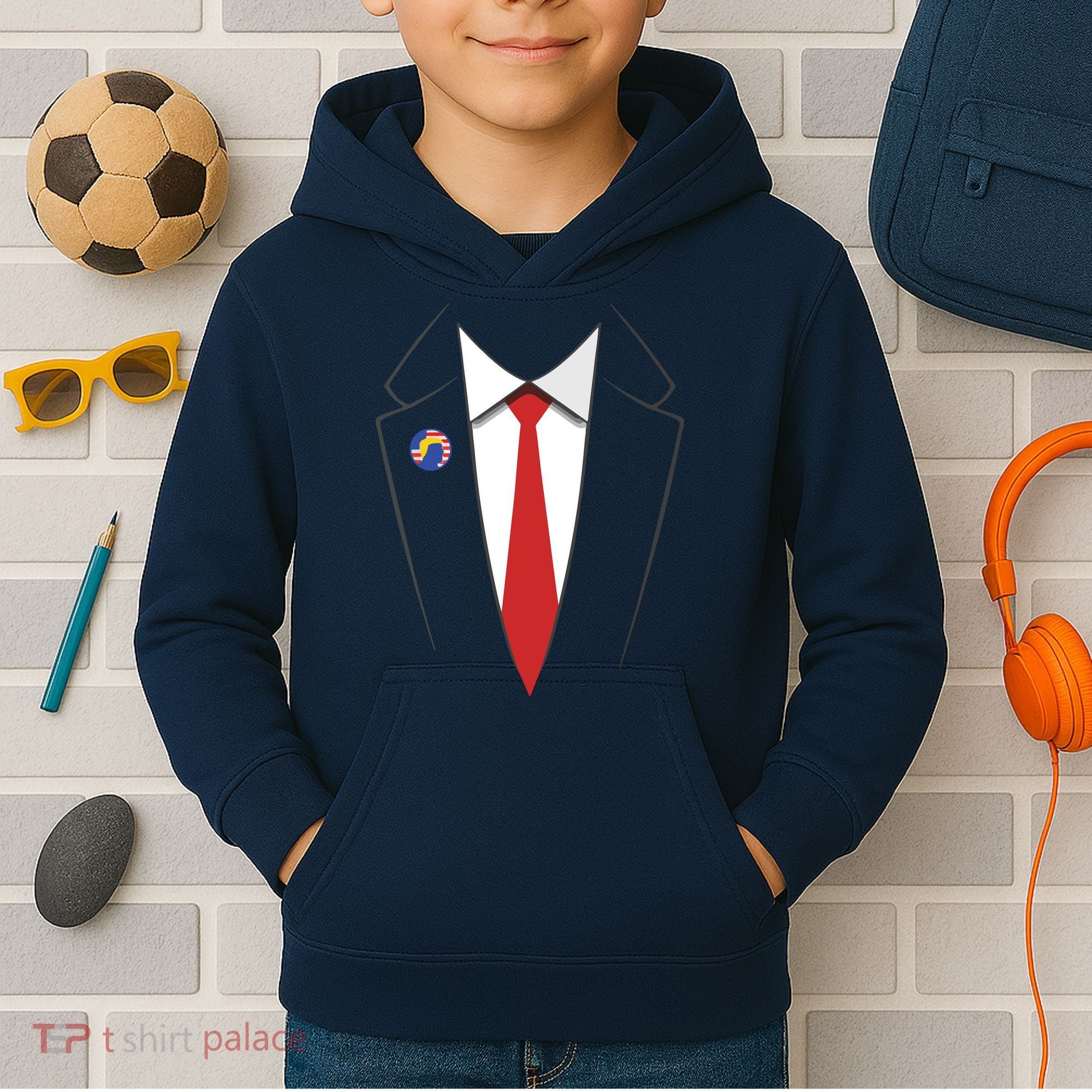 President Trump Suit US President Easy Costume Kids Hoodie
