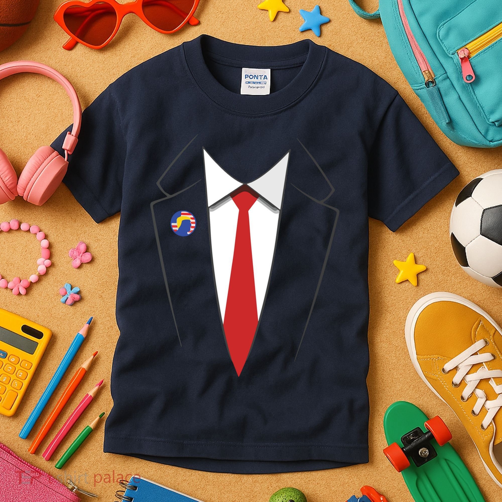 President Trump Suit US President Easy Costume Kids T-Shirt