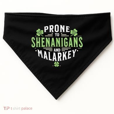 Prone To Shenanigans & Malarkey Fun Clovers St Patrick’S Day USA-Made Doggie Bandana