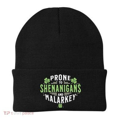Prone To Shenanigans & Malarkey Fun Clovers St Patrick’S Day Beanie