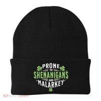 Prone To Shenanigans & Malarkey Fun Clovers St Patrick’S Day Beanie thumb 0