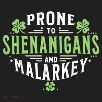 Prone To Shenanigans & Malarkey Fun Clovers St Patrick’S Day Golf Towel thumb 3