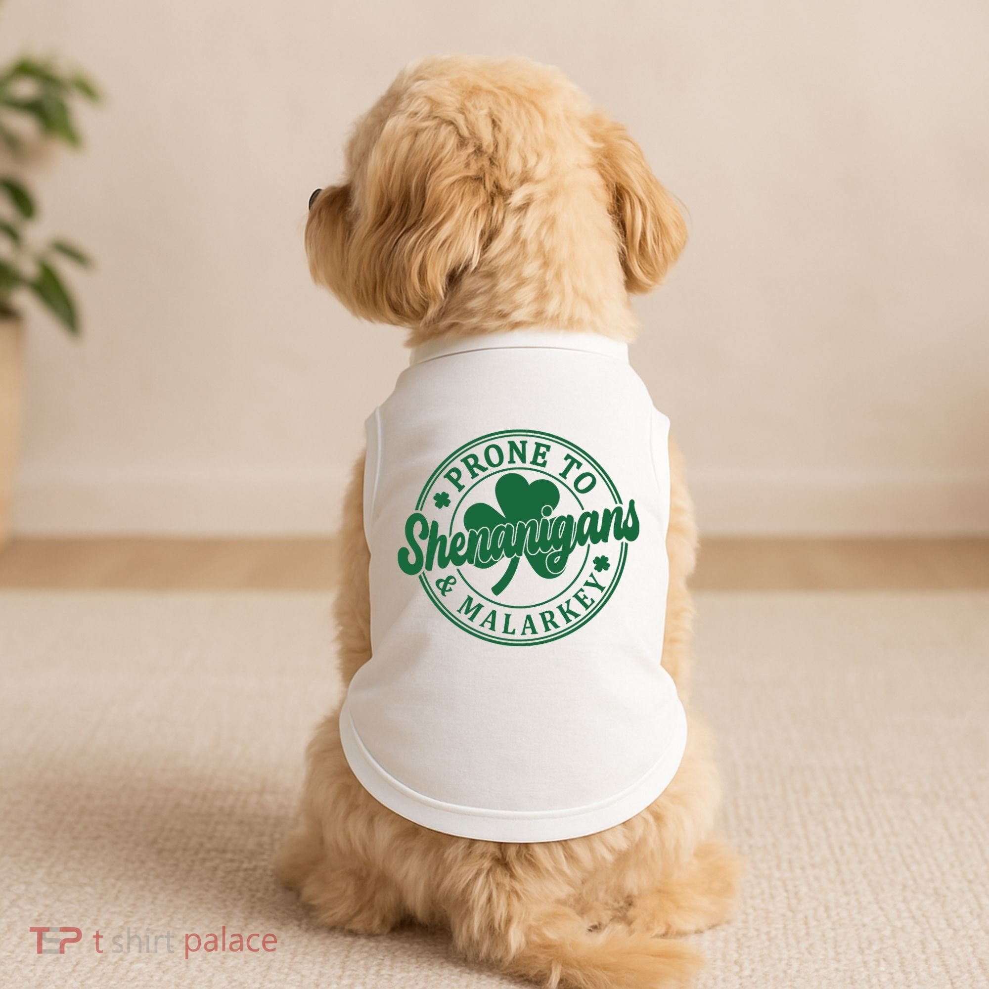 Prone To Shenanigans Malarkey St Patricks Day Doggie Tank