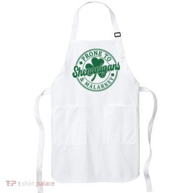 Prone To Shenanigans Malarkey St Patricks Day Apron