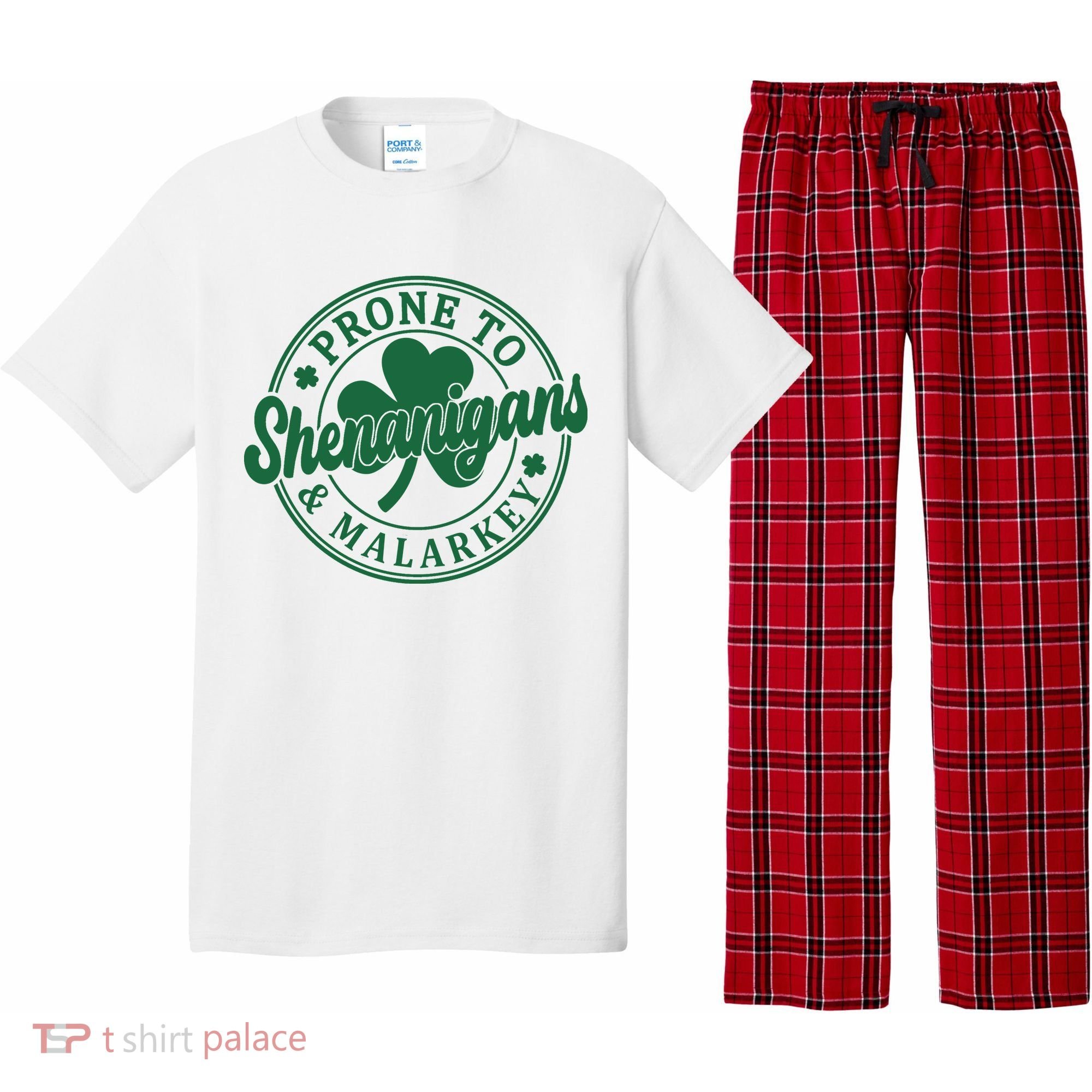 Prone To Shenanigans Malarkey St Patricks Day Pajama Set