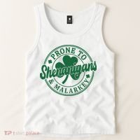 Prone To Shenanigans Malarkey St Patricks Day Tank Top thumb 2
