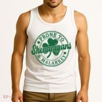Prone To Shenanigans Malarkey St Patricks Day Tank Top thumb 3