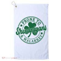 Prone To Shenanigans Malarkey St Patricks Day Golf Towel thumb 0