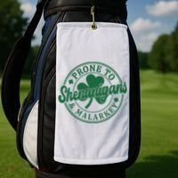 Prone To Shenanigans Malarkey St Patricks Day Golf Towel thumb 2