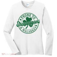 Prone To Shenanigans Malarkey St Patricks Day Women's Long Sleeve Shirt thumb 0