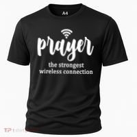 Prayer The Strongest Wireless Connection Cooling Performance Crew T-Shirt thumb 0