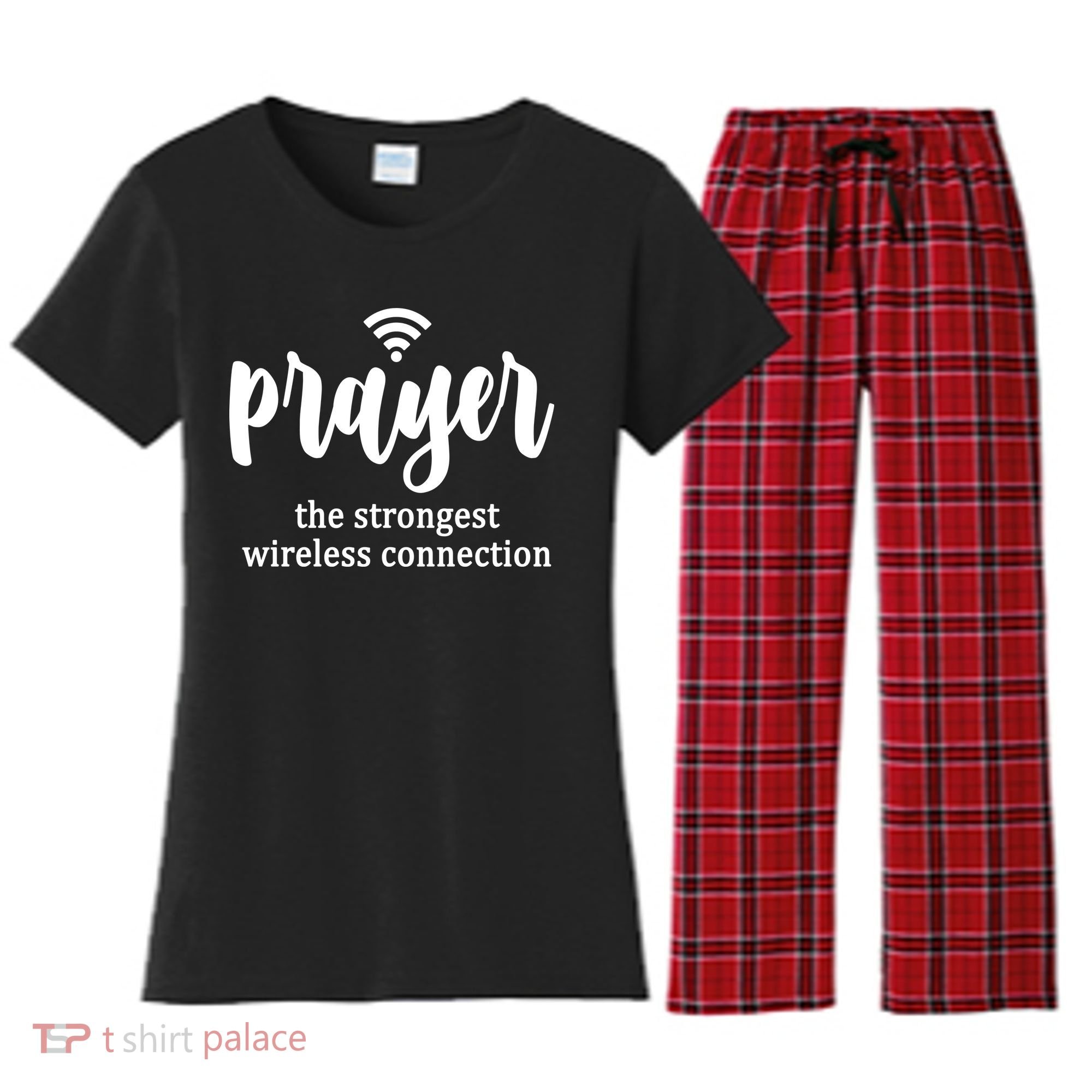 Prayer The Strongest Wireless Connection Women's Flannel Pajama Set