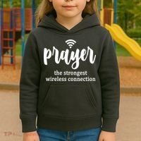 Prayer The Strongest Wireless Connection Kids Hoodie thumb 3