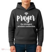 Prayer The Strongest Wireless Connection Kids Hoodie thumb 4