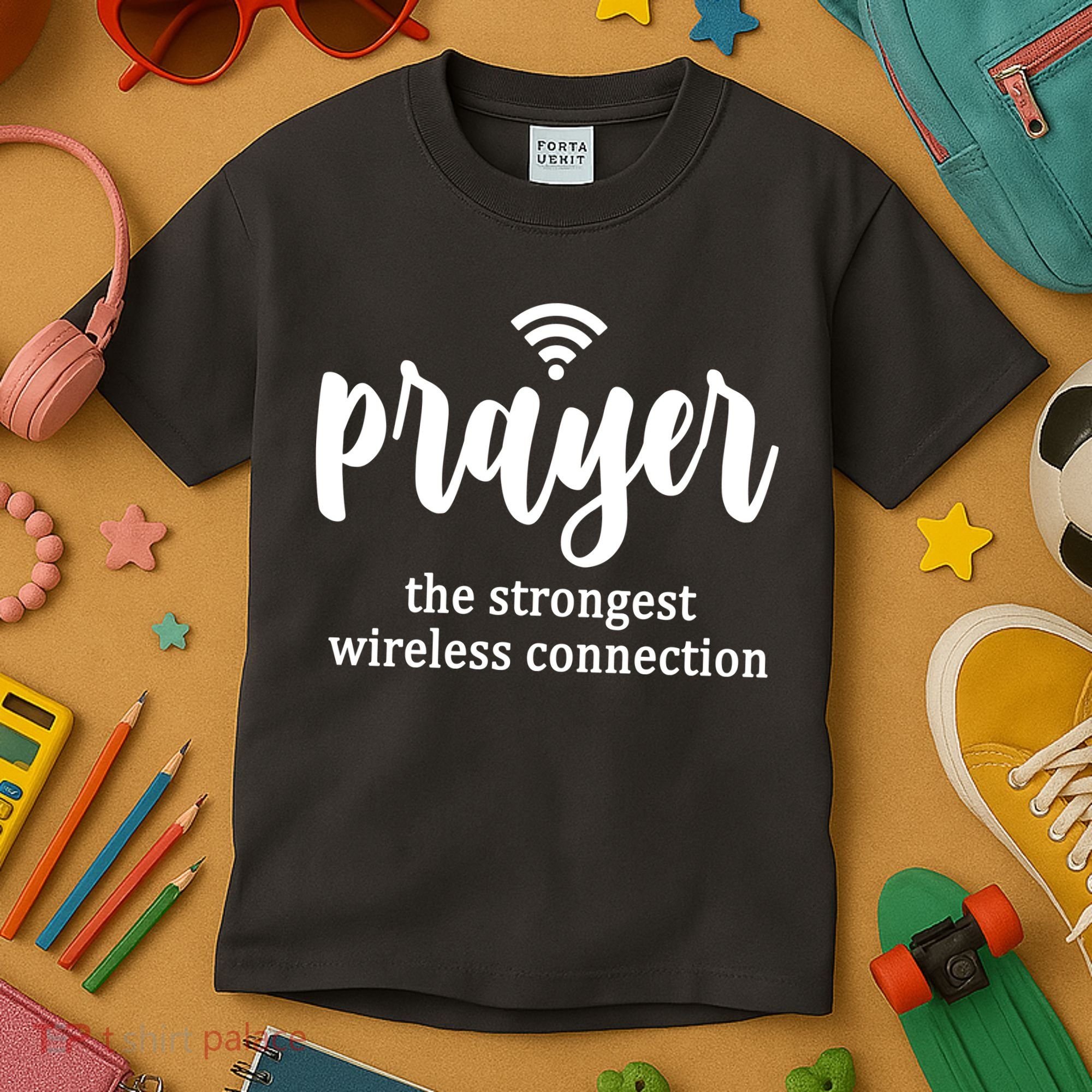 Prayer The Strongest Wireless Connection Kids T-Shirt