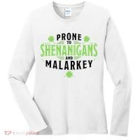 Prone To Shenanigans And Malarkey St Patricks Day Women's Long Sleeve Shirt thumb 0