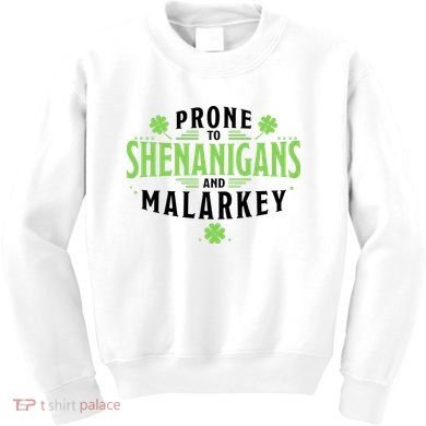 Prone To Shenanigans And Malarkey St Patricks Day Kids Sweatshirt