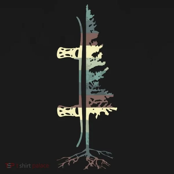 Pine Tree Snowboard Snowboarding Gift T-Shirt