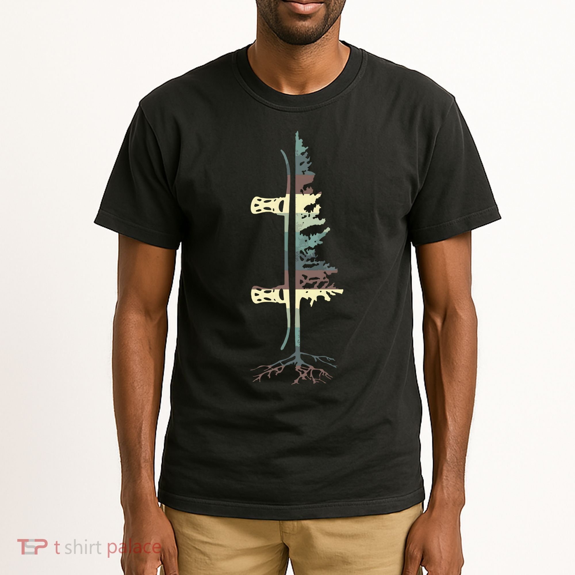 Pine Tree Snowboard Snowboarding Gift Tall T-Shirt