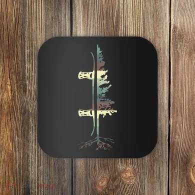 Pine Tree Snowboard Snowboarding Gift Coaster