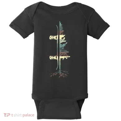 Pine Tree Snowboard Snowboarding Gift Baby Bodysuit