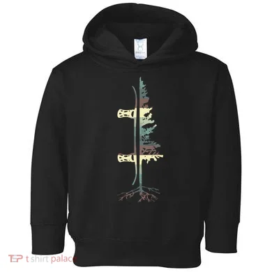 Pine Tree Snowboard Snowboarding Gift Toddler Hoodie