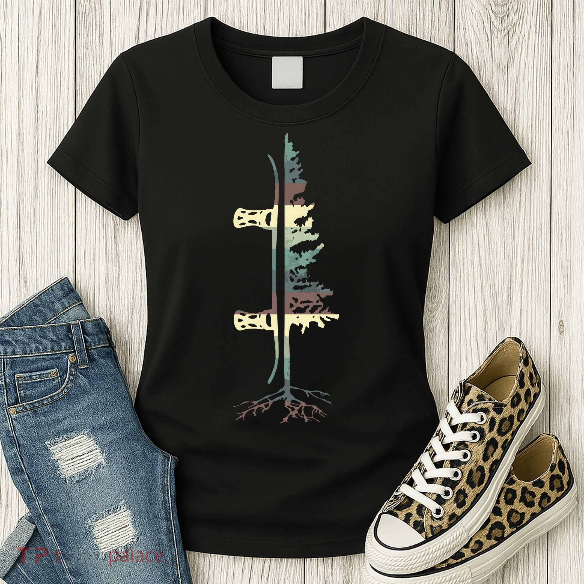Pine Tree Snowboard Snowboarding Gift Women's T-Shirt