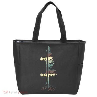 Pine Tree Snowboard Snowboarding Gift Tote Bag