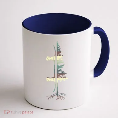 Pine Tree Snowboard Snowboarding Gift Coffee Mug back