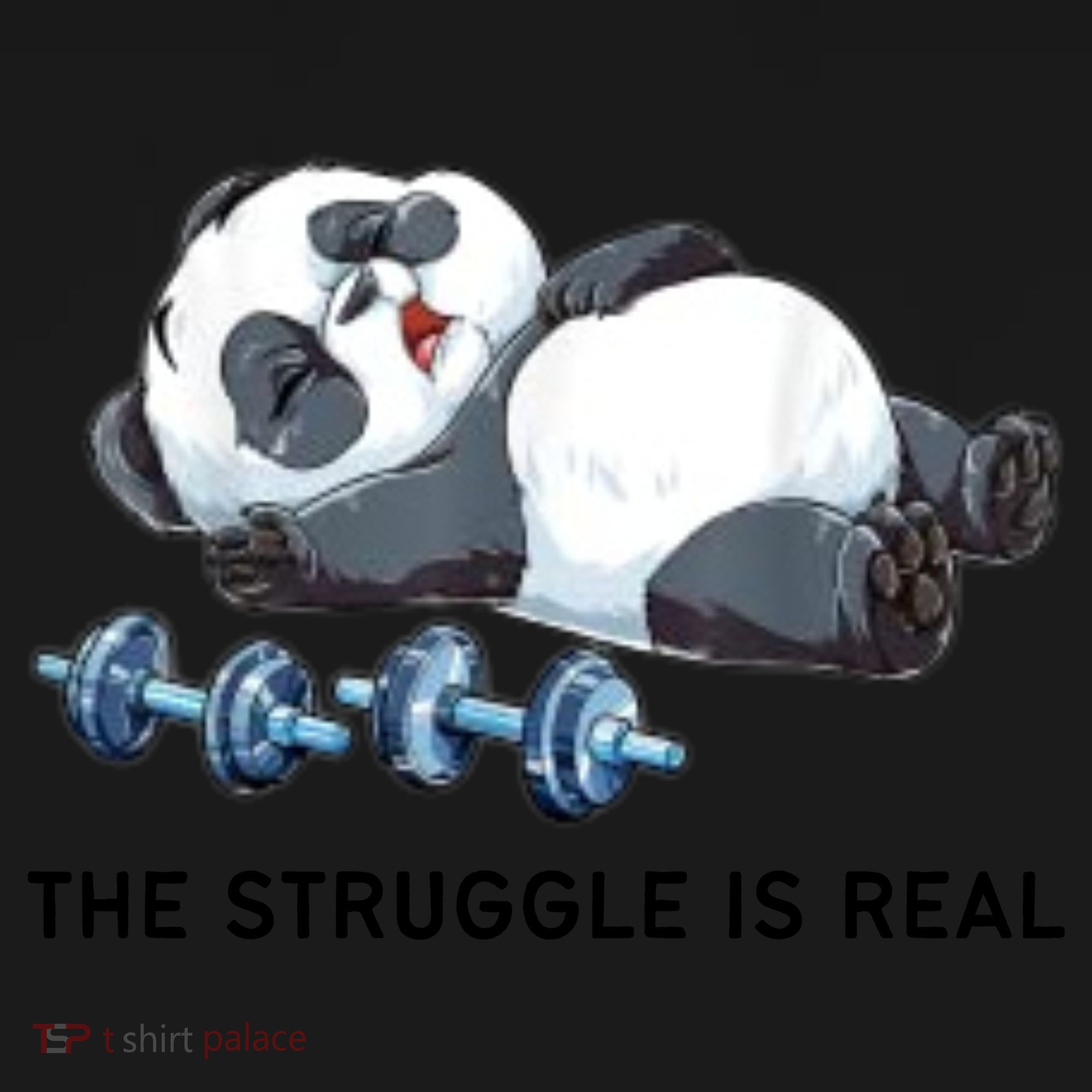 Panda The Struggle Is Real Weightlifting Fitness Gym Funny Coaster