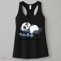 Panda The Struggle Is Real Weightlifting Fitness Gym Funny Women's Tank Top thumb 3