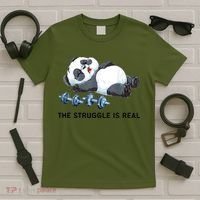 Panda The Struggle Is Real Weightlifting Fitness Gym Funny T-Shirt thumb 5
