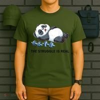 Panda The Struggle Is Real Weightlifting Fitness Gym Funny T-Shirt thumb 6