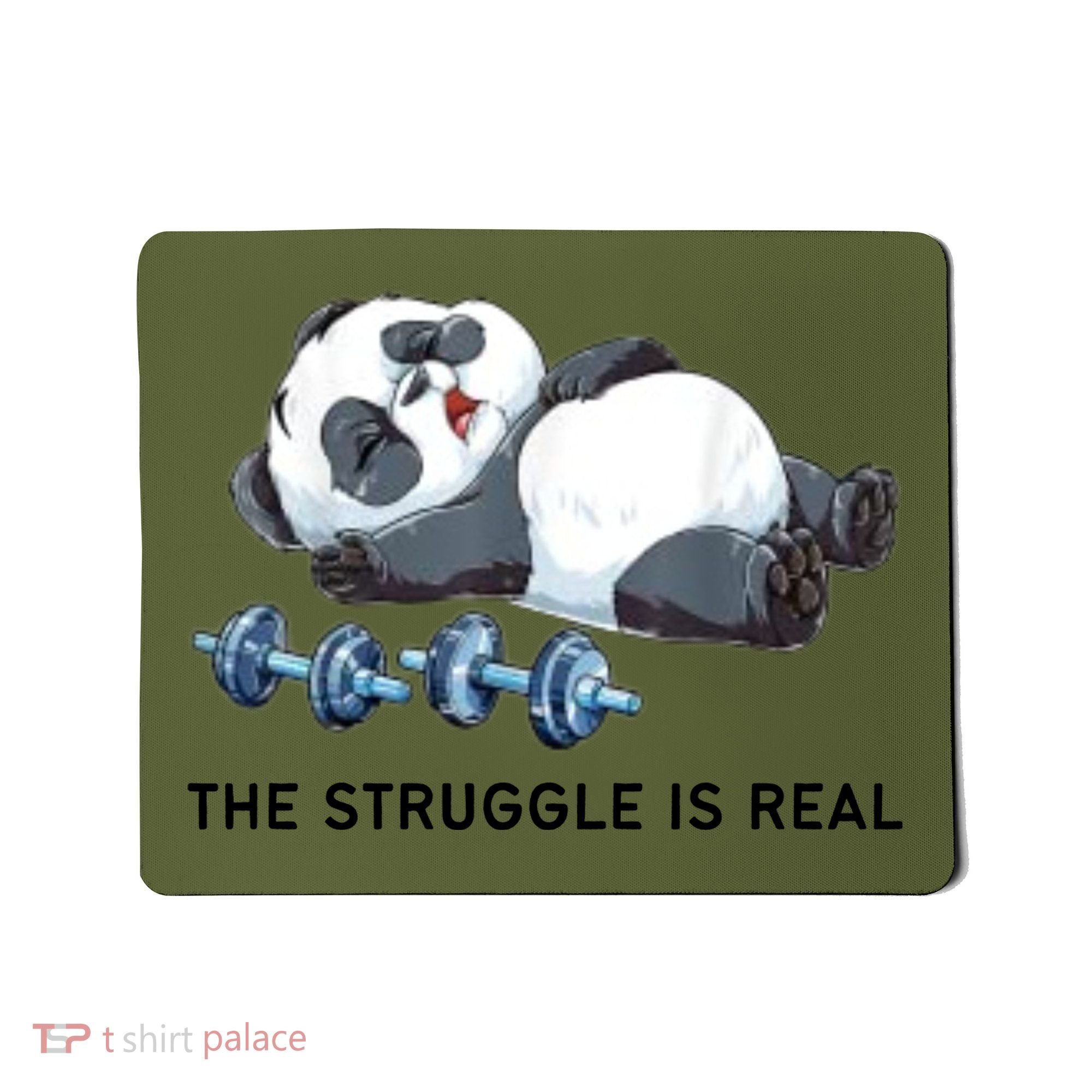 Panda The Struggle Is Real Weightlifting Fitness Gym Funny Mousepad
