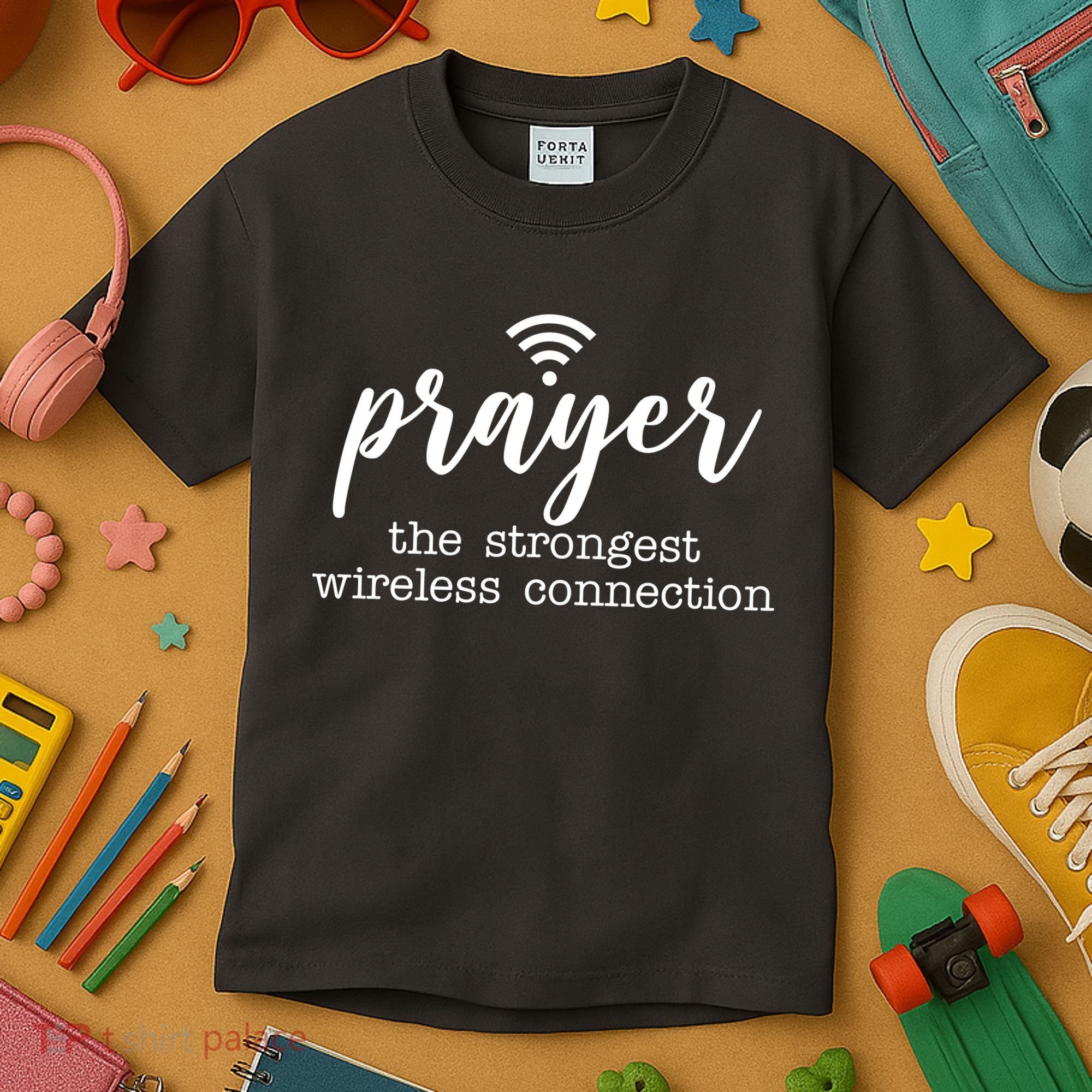 Prayer The Strongest Wireless Connection Kids T-Shirt
