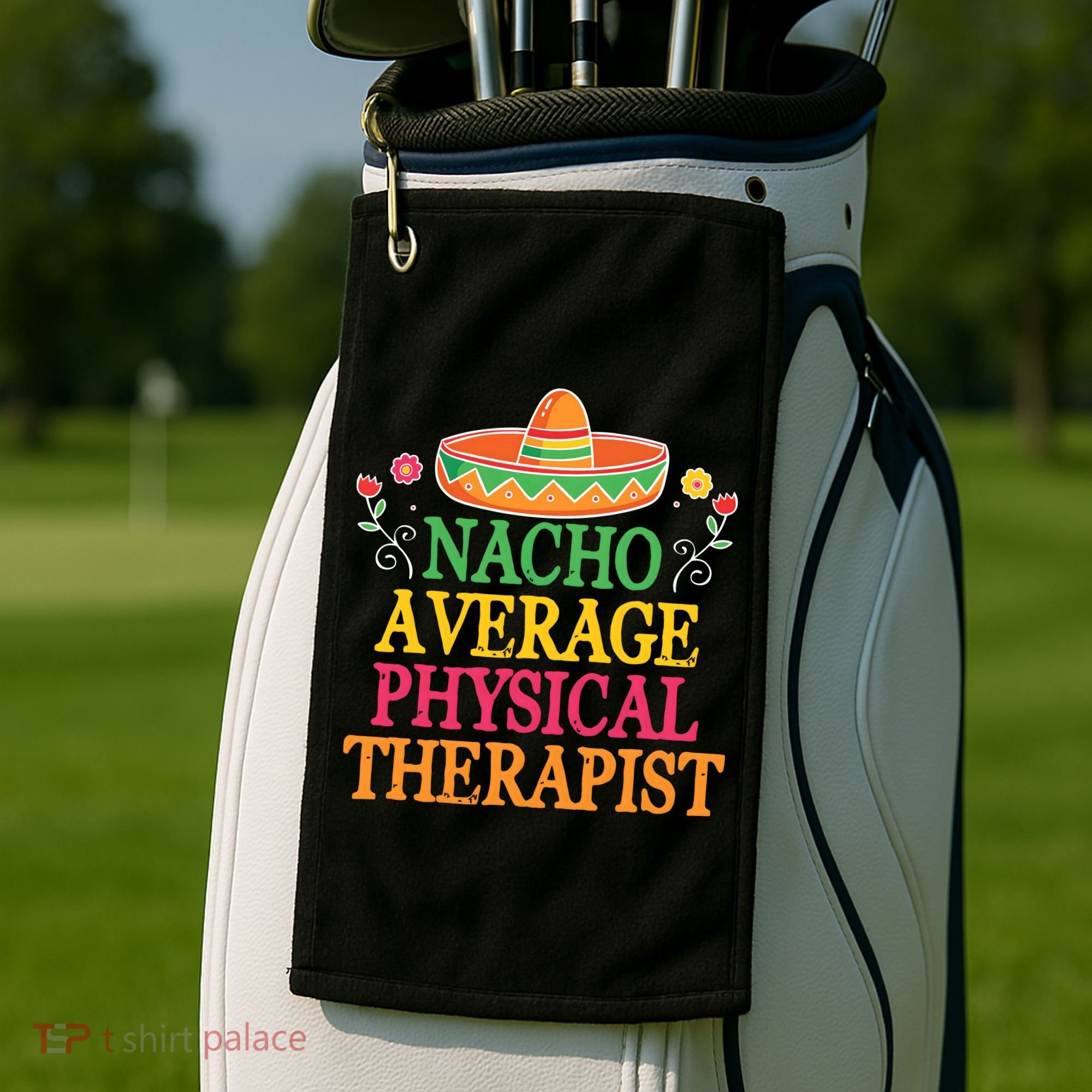 Physical Therapist Shirts Funny Nacho Pun Physiotherapy Golf Towel
