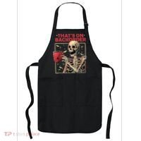Pharmacy Tech Skeleton ThatS Backorder Funny Halloween Apron thumb 0