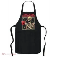 Pharmacy Tech Skeleton ThatS Backorder Funny Halloween Apron thumb 0